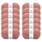 Lion Brand Yarn Jiffy Bonus Bundle Clay Bulky Acrylic Pink Yarn 12 Pack